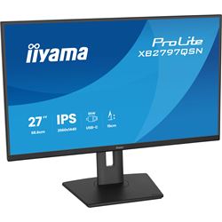 iiyama ProLite monitor XB2797QSN-B1 27" IPS, WQHD, USB-C dock and RJ45 (LAN), Ultra Slim Bezel, HDMI, Display Port, Height Adjustable.  thumbnail 4