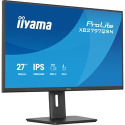 iiyama ProLite monitor XB2797QSN-B1 27" IPS, WQHD, USB-C dock and RJ45 (LAN), Ultra Slim Bezel, HDMI, Display Port, Height Adjustable.  thumbnail 5