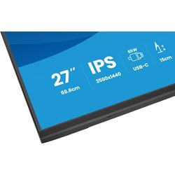 iiyama ProLite monitor XB2797QSN-B1 27" IPS, WQHD, USB-C dock and RJ45 (LAN), Ultra Slim Bezel, HDMI, Display Port, Height Adjustable.  thumbnail 11