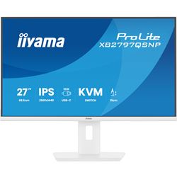 iiyama ProLite monitor XB2797QSNP-W1 27" IPS, WQHD, KVM Switch, USB-C dock and RJ45 (LAN), Ultra Slim Bezel, HDMI, Display Port, Height Adjustable.  thumbnail 2