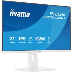 iiyama ProLite monitor XB2797QSNP-W1 27" IPS, WQHD, KVM Switch, USB-C dock and RJ45 (LAN), Ultra Slim Bezel, HDMI, Display Port, Height Adjustable.  thumbnail 4