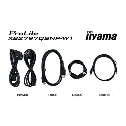 iiyama ProLite monitor XB2797QSNP-W1 27" IPS, WQHD, KVM Switch, USB-C dock and RJ45 (LAN), Ultra Slim Bezel, HDMI, Display Port, Height Adjustable.  thumbnail 19