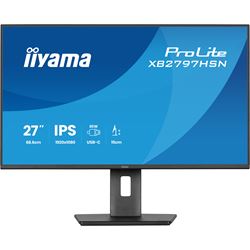 iiyama ProLite Monitor XB2797HSN-B1 27", Black, Height Adjustable, IPS Panel, USB-C connection, Daisy chain, RJ45 (LAN) thumbnail 2