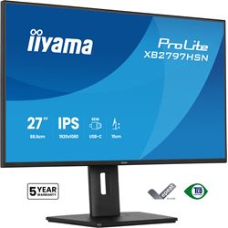 iiyama ProLite Monitor XB2797HSN-B1 27", Black, Height Adjustable, IPS Panel, USB-C connection, Daisy chain, RJ45 (LAN) thumbnail 3