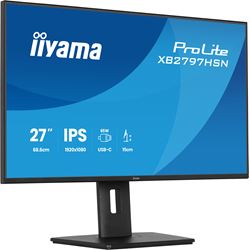 iiyama ProLite Monitor XB2797HSN-B1 27", Black, Height Adjustable, IPS Panel, USB-C connection, Daisy chain, RJ45 (LAN) thumbnail 4