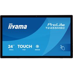 iiyama ProLite monitor T2455MSC-B2 24" Black, IPS, Projective Capacitive 10pt touch, HDMI, Display Port, edge-to-edge glass, anti fingerprint coating, integrated webcam & mic thumbnail 0