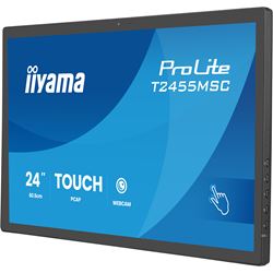 iiyama ProLite monitor T2455MSC-B2 24" Black, IPS, Projective Capacitive 10pt touch, HDMI, Display Port, edge-to-edge glass, anti fingerprint coating, integrated webcam & mic thumbnail 4