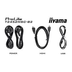iiyama ProLite monitor T2452MSC-B2 24" Black, IPS, Projective Capacitive 10pt touch, HDMI, Display Port, edge-to-edge glass, anti fingerprint coating thumbnail 7