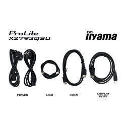 iiyama ProLite monitor X2793QSU-B1, 27" IPS, 75Hz, Black, 4-side slim bezel and QHD Res 2560×1440, HDMI, Display Port, USB Hub thumbnail 16
