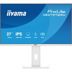 iiyama ProLite monitor XB2797QSU-W1 27" IPS, Height Adjustable, 2560x1440, 4-side slim bezel, 75hz, White, HDMI, Display Port, thumbnail 2