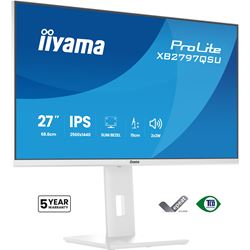 iiyama ProLite monitor XB2797QSU-W1 27" IPS, Height Adjustable, 2560x1440, 4-side slim bezel, 75hz, White, HDMI, Display Port, thumbnail 6
