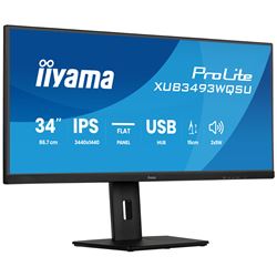 iiyama ProLite monitor XUB3493WQSU-B6 34" IPS with PiP, PBP, ultra-wide screen with HDMI and Height Adjustment thumbnail 1