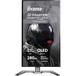 iiyama G-Master Titan Falcon gaming monitor GOB2701QSC-B1 27" with META3 OLED 4th generation panel, 2560x1440 res, 165Hz, 0.03ms, HDMI, Display Port, USB-C, USB Hub thumbnail 1