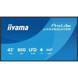 iiyama ProLite monitor LH4366UHSB-B1AG, 43"; IPS Professional Digital Signage display with 24/7, 4K UHD and 800cd high brightness, Android OS thumbnail 0