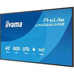 iiyama ProLite monitor LH4366UHSB-B1AG, 43"; IPS Professional Digital Signage display with 24/7, 4K UHD and 800cd high brightness, Android OS thumbnail 4
