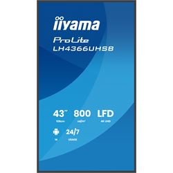 iiyama ProLite monitor LH4366UHSB-B1AG, 43"; IPS Professional Digital Signage display with 24/7, 4K UHD and 800cd high brightness, Android OS thumbnail 12