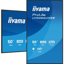 iiyama ProLite monitor LH5066UHSB-B1AG 50", Digital Signage, IPS, HDMI, 4K, 24/7, Landscape/Portrait, Media Player, 800cd/m² panel for illuminating communication, Anti-Glare thumbnail 3
