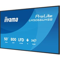 iiyama ProLite monitor LH5066UHSB-B1AG 50", Digital Signage, IPS, HDMI, 4K, 24/7, Landscape/Portrait, Media Player, 800cd/m² panel for illuminating communication, Anti-Glare thumbnail 5