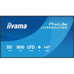 iiyama ProLite monitor LH5566UHSB-B1AG 50", Digital Signage, VA, HDMI, 4K, 24/7, Landscape/Portrait, Media Player, 800cd/m² panel for illuminating communication, Anti-Glare thumbnail 0