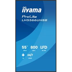 iiyama ProLite monitor LH5566UHSB-B1AG 50", Digital Signage, VA, HDMI, 4K, 24/7, Landscape/Portrait, Media Player, 800cd/m² panel for illuminating communication, Anti-Glare thumbnail 1