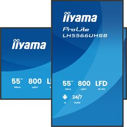 iiyama ProLite monitor LH5566UHSB-B1AG 50", Digital Signage, VA, HDMI, 4K, 24/7, Landscape/Portrait, Media Player, 800cd/m² panel for illuminating communication, Anti-Glare thumbnail 4