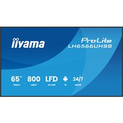 iiyama ProLite monitor LH6566UHSB-B1AG 65" Digital Signage, VA, HDMI, 4K, 24/7, Landscape/Portrait, Media Player, 800cd/m² panel for illuminating communication, Anti-Glare thumbnail 0
