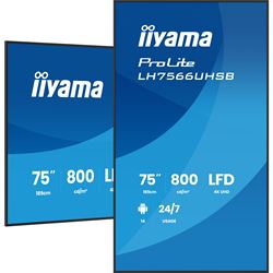 iiyama ProLite monitor LH7566UHSB-B1AG 75" Digital Signage, VA, HDMI, 4K, 24/7, Landscape/Portrait, Media Player, 800cd/m² panel for illuminating communication, Anti-Glare thumbnail 3