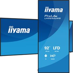 iiyama ProLite LH9252UWS-B1AG 92'' specialised 21:9 panoramic commercial signage, 24/7, 5K, VA, USB-C, landscape/portrait, OPS slot, Anti-Glare thumbnail 5