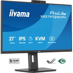 iiyama ProLite monitor XB2797QSNPH-B1 27" IPS, built-in Windows Hello camera and microphone, QHD resolution, KVM switch, Height Adjustable, 3-side borderless design thumbnail 1