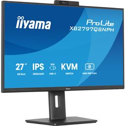 iiyama ProLite monitor XB2797QSNPH-B1 27" IPS, built-in Windows Hello camera and microphone, QHD resolution, KVM switch, Height Adjustable, 3-side borderless design thumbnail 3