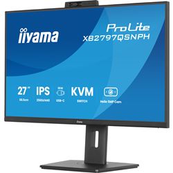 iiyama ProLite monitor XB2797QSNPH-B1 27" IPS, built-in Windows Hello camera and microphone, QHD resolution, KVM switch, Height Adjustable, 3-side borderless design thumbnail 4