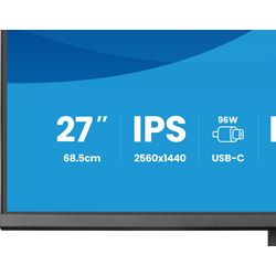 iiyama ProLite monitor XB2797QSNPH-B1 27" IPS, built-in Windows Hello camera and microphone, QHD resolution, KVM switch, Height Adjustable, 3-side borderless design thumbnail 8