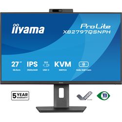 iiyama ProLite monitor XB2797QSNPH-B1 27" IPS, built-in Windows Hello camera and microphone, QHD resolution, KVM switch, Height Adjustable, 3-side borderless design thumbnail 24