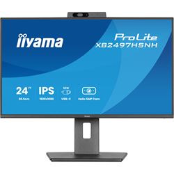 iiyama ProLite monitor XB2497HSNH-B1 24" IPS, Full HD, built-in 5MP Windows Hello camera and microphone, HDMI, Display Port, USB-C dock, Ergonomic Height Adjustable. thumbnail 1