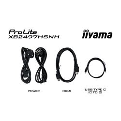 iiyama ProLite monitor XB2497HSNH-B1 24" IPS, Full HD, built-in 5MP Windows Hello camera and microphone, HDMI, Display Port, USB-C dock, Ergonomic Height Adjustable. thumbnail 25