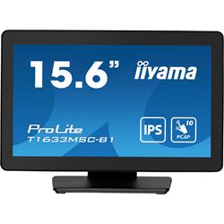 iiyama ProLite monitor T1633MSC-B1 15.6", IPS, Projective Capacitive 10pt touch, edge to edge glass, speakers, HDMI, DisplayPort, scratch resistant thumbnail 0