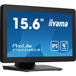 iiyama ProLite monitor T1633MSC-B1 15.6", IPS, Projective Capacitive 10pt touch, edge to edge glass, speakers, HDMI, DisplayPort, scratch resistant thumbnail 2