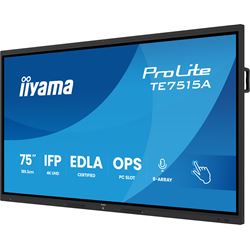 iiyama ProLite TE7515A-B2AG 75’’ Google EDLA Certified 4K Touchscreen, PIP, iiWare 21E with Android 14-EDLA, WiFi-6 with Bluetooth 5, 20W Subwoofer, with wall mount. thumbnail 2