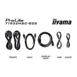 iiyama ProLite monitor T1932MSC-B2S 19", Projective Capacitive 10pt touch, IPS, Scratch resistant, Edge to edge glass, 5:4, HDMI, DisplayPort, Water and dust protection thumbnail 15