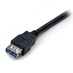 StarTech USB3SEXT6BK  (6 feet) Black SuperSpeed USB 3.0 Extension Cable A to A - M/F thumbnail 1