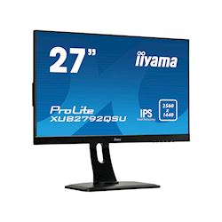 iiyama ProLite monitor XUB2792QSU-B1 27" IPS, 2560x1440, FreeSync, Ultra Slim Bezel, Black, HDMI, Display Port, USB Hub, Height Adjustable thumbnail 1