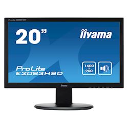 iiyama ProLite monitor E2083HSD-B1 20" 1600x900, Black, blur free, VGA, DVI
