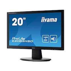 iiyama ProLite monitor E2083HSD-B1 20" 1600x900, Black, blur free, VGA, DVI thumbnail 2